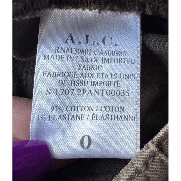 A.L.C Zander On Duty Army Zip Front Pants Women’s Sz 0  Chrissy Teigen Colab - Picture 7 of 12